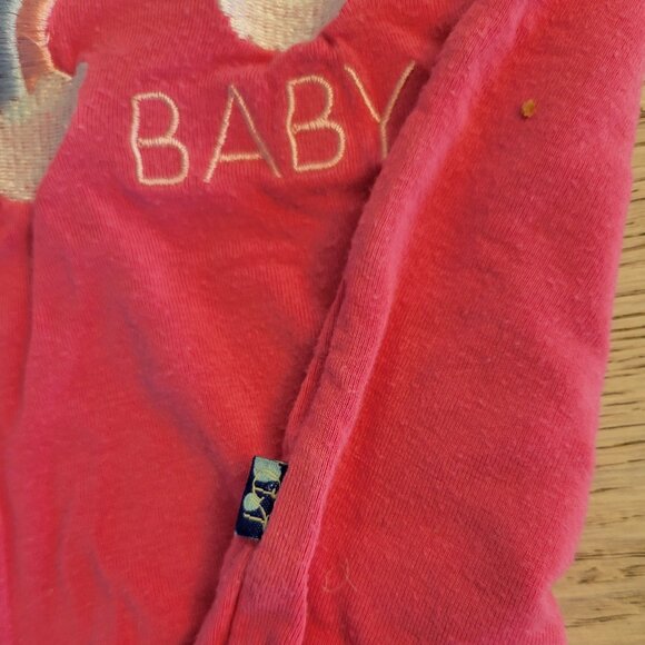 KICKEE PANTS girl 2 piec hot pink Baby rainbow embroidered pajama set 12 to 18 m - Picture 2 of 5